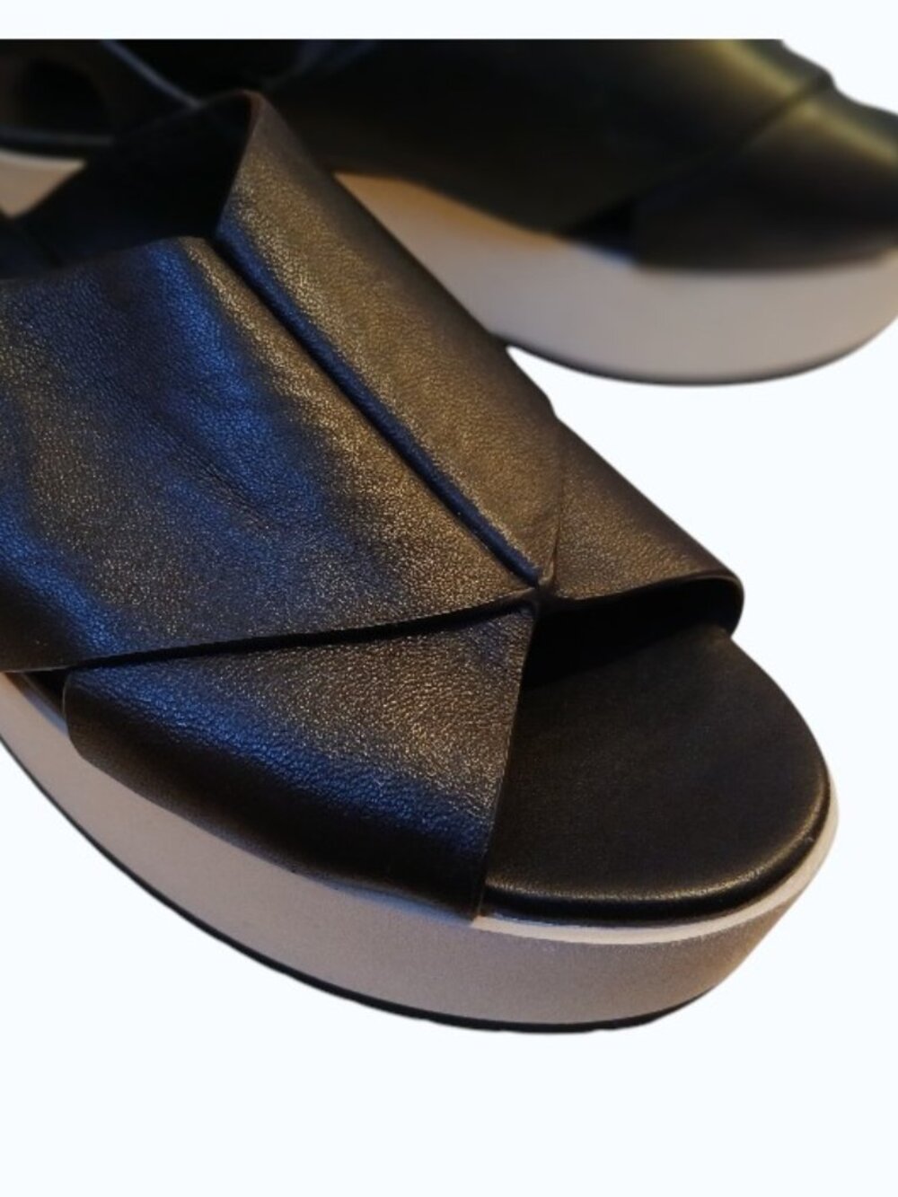 VINCE Jenaya Black Leather Sport Platform Sandals - Picture 4 of 15